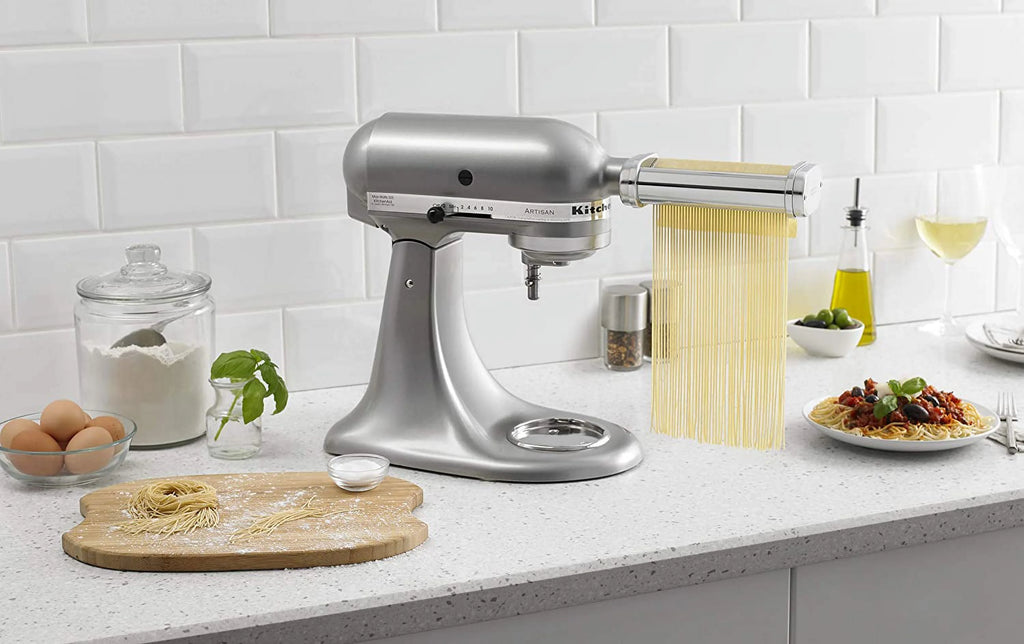 Excellent KitchenAid KSMPEXTA Gourmet Pasta Press Attachment with 6 Interchangeable Pasta Plates  White