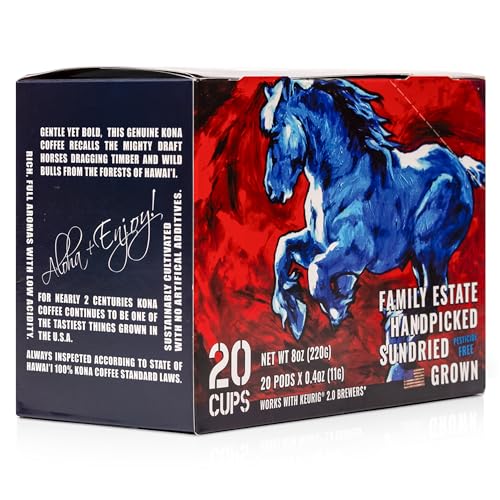 Farm-fresh: 100% Kona Coffee - Medium Roast - Compatible with K-Cup 10-20 Single Serve Pods